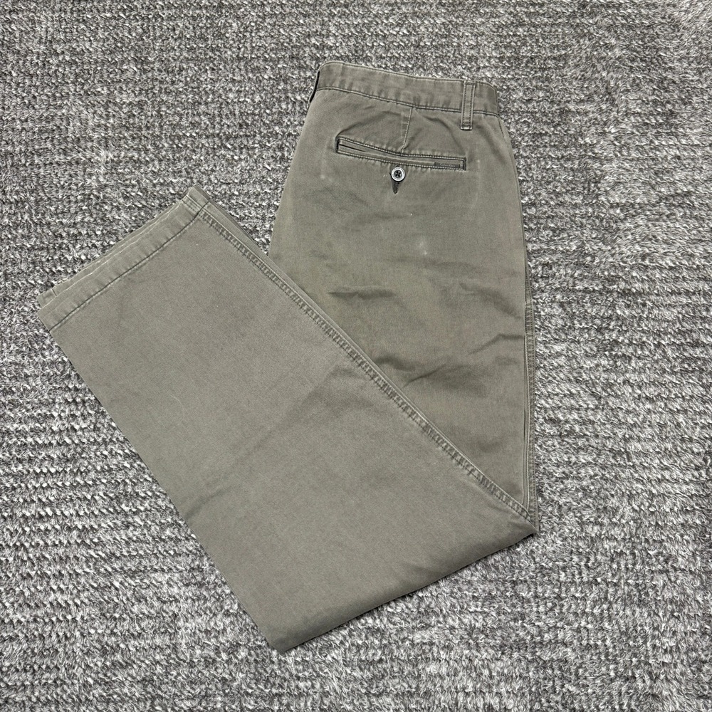 Calvin Klein Mens Chino Pants 33x32 Gray Cotton Flat‎ Front Casual